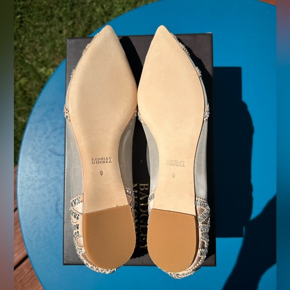 Badgley Mischka Gigi Embellished Pointed Toe Flats - Picture 2 of 12